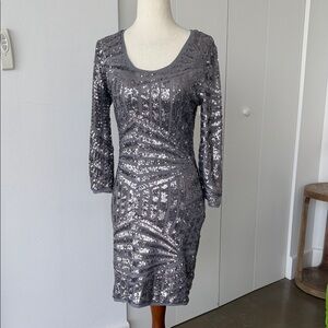 WOW Couture Shimmering Silver Sequin Dress